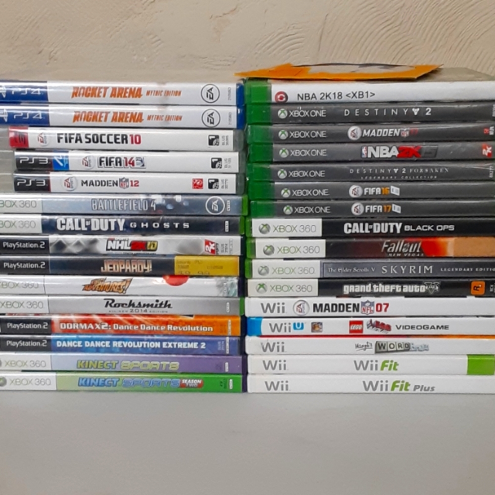 Xbox 360, Xbox one, playstation 2,3,&4, Wii & Wii U used games